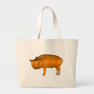 Crazy Halloween Pig Jumbo Stoffbeutel