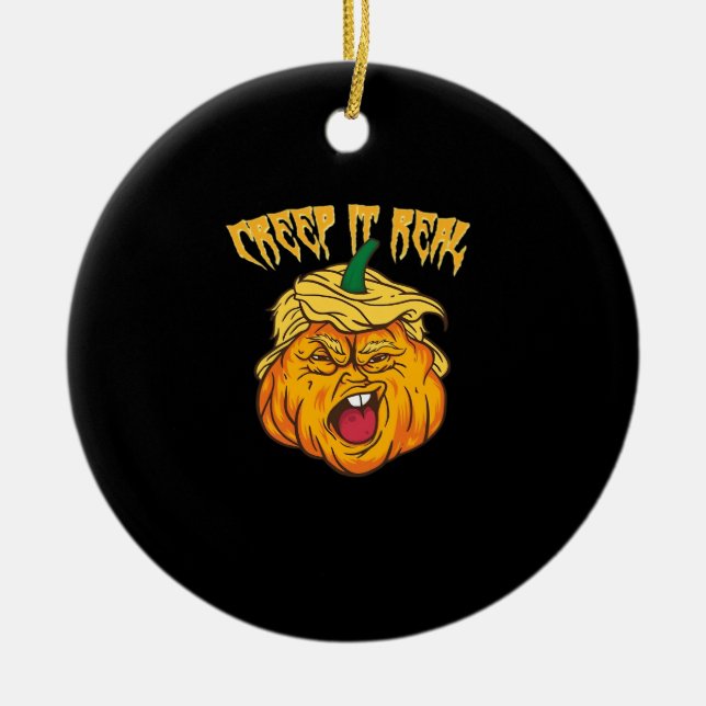 Crazy Halloween Pumpkin Trumpkin Costume Keramik Ornament (Vorne)