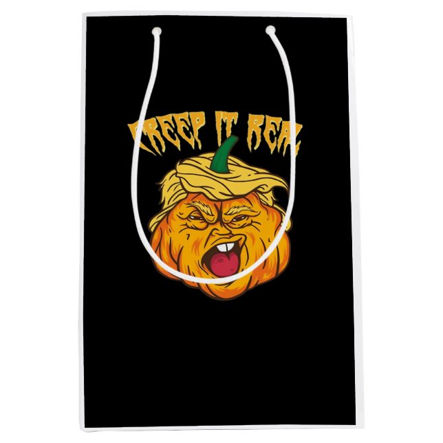 Crazy Halloween Pumpkin Trumpkin Costume Mittlere Geschenktüte (Vorderseite)