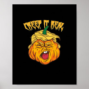 Crazy Halloween Pumpkin Trumpkin Costume Poster