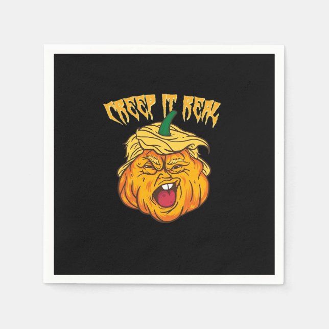 Crazy Halloween Pumpkin Trumpkin Costume Serviette (Vorderseite)