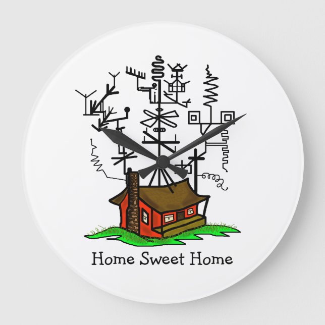 Crazy Ham Radio Antenna Clock von Brownielocks Große Wanduhr (Vorderseite)