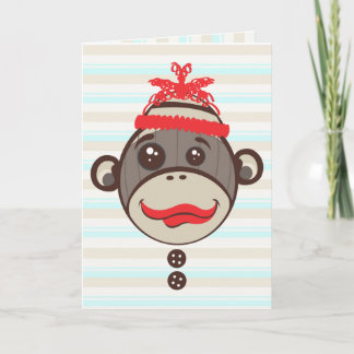 Crazy Hat Sock Monkey Vielen Dank Karte