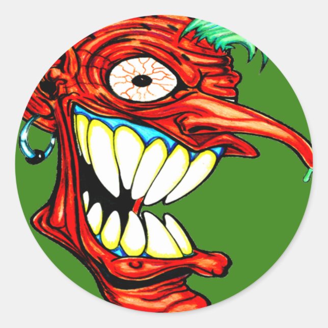Crazy Head Sticker klein (Vorderseite)