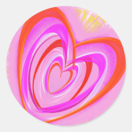 Crazy Heart by pwrflwr Runder Aufkleber