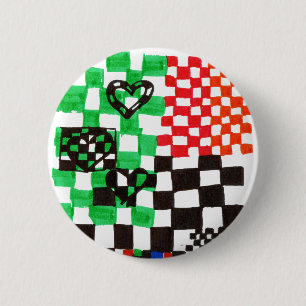 Crazy Heart Quilt Pin Button