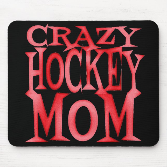 Crazy Hockey Mama in Crazy Red Mousepad (Vorne)