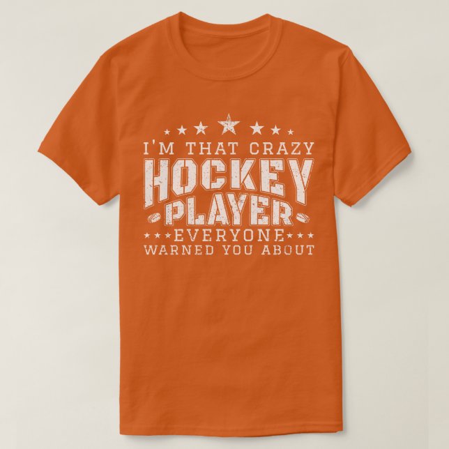 Crazy Hockey Player T-Shirt (Design vorne)