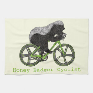 Crazy Honey Badger Rad Geschirrtuch