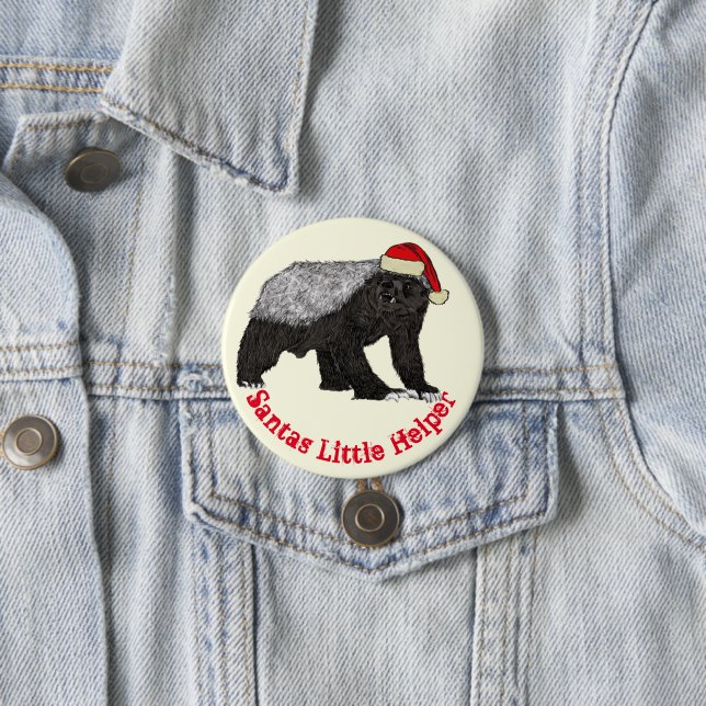 Crazy Honey Badger Santa Funny Quote Button (Beispiel)