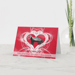 Crazy Honey Badger Valentine's Day Card Feiertagskarte