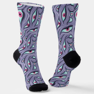 Crazy Horror Socken mit bösen Augen - Pastel Goth