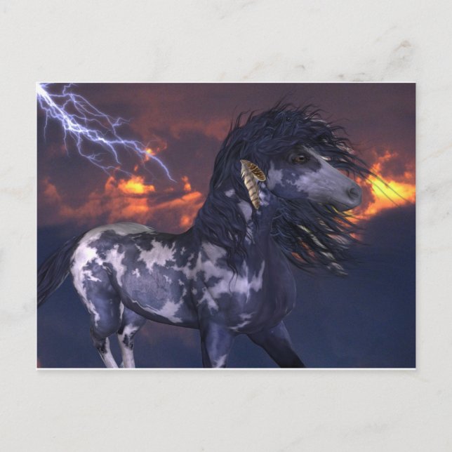 Crazy Horse Blue Postkarte (Vorderseite)