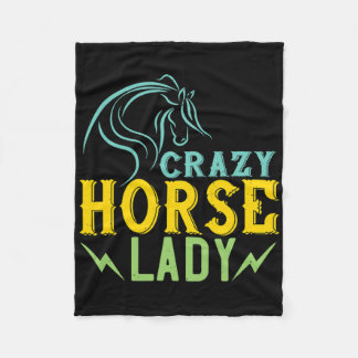 Crazy Horse Lady Reitpferd Lover - Reiten Fleecedecke