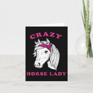 Crazy Horse Lady Reitsport Pferde Spaß Karte