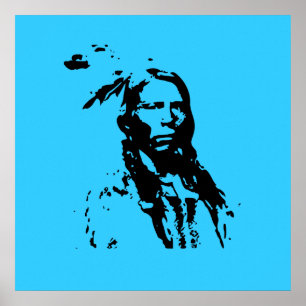 Crazy Horse Native American Leader 1,5 m Leinwand  Poster