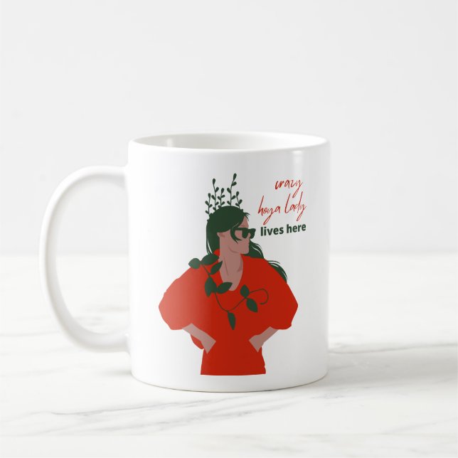 Crazy Hoya Lady lebt hier Funny Pflanze Hobby Kaffeetasse (Links)