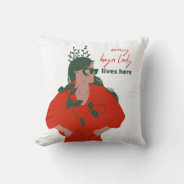 Crazy Hoya Lady lebt hier Funny Pflanze Hobby Kissen