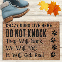 Crazy Hunde Funny Dog Lover Paw Print Willkommensb