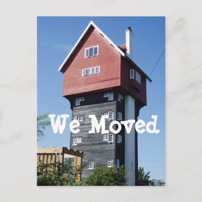 Crazy Hütte wir verschoben Adresskarten ändern Ankündigungspostkarte (Vorderseite)