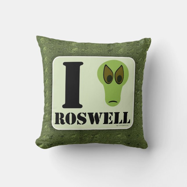 Crazy I Liebe Roswell UFO Alien Character Kissen (Vorderseite)