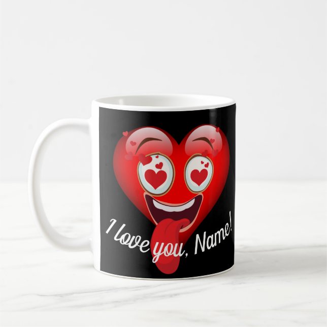 Crazy in der Liebe Emoticon Custom Kaffeetasse (Links)