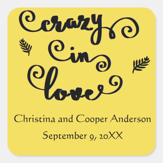 Crazy in Liebe - Square Sticker (Vorderseite)