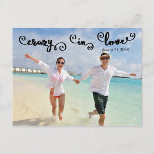 Crazy in Love - Speichern Sie die Date Post Card Ankündigungspostkarte