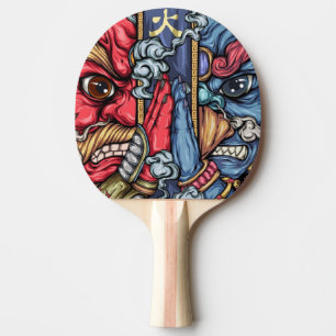 Crazy Japan Samurai Dragon Graffiti Tischtennis Schläger