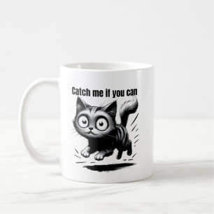 Crazy Jumping Cat Funny Cartoon Design Kaffeetasse