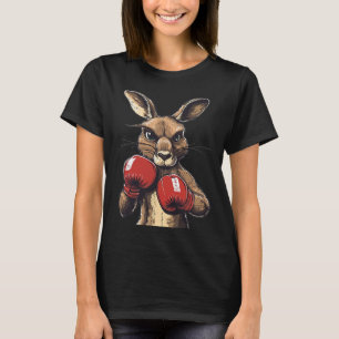 Crazy Kangaroo mit Boxhandschuhen für einen wilden T-Shirt