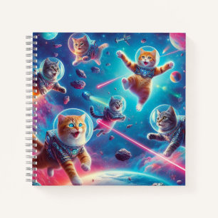 Crazy Katzen im Weltraum Notebook! Notizbuch