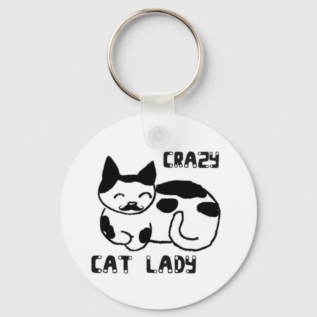Crazy Katzenfrau Schlüsselanhänger (Vorderseite)