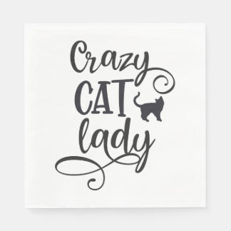Crazy Katzenfrau Serviette