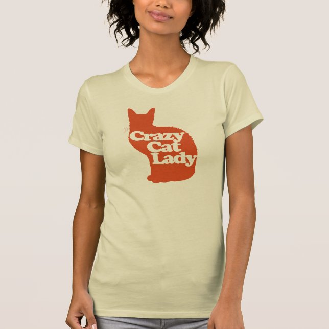Crazy Katzenfrau T-Shirt (Vorderseite)