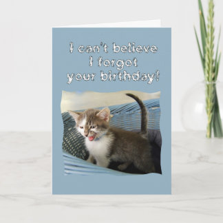 Crazy Kitten Belated Geburtstag Karte