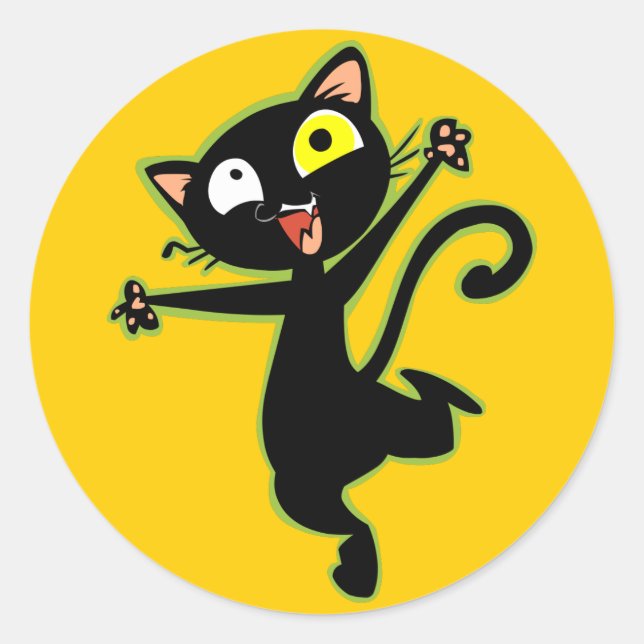 Crazy Kitty Stickers! Runder Aufkleber (Vorderseite)