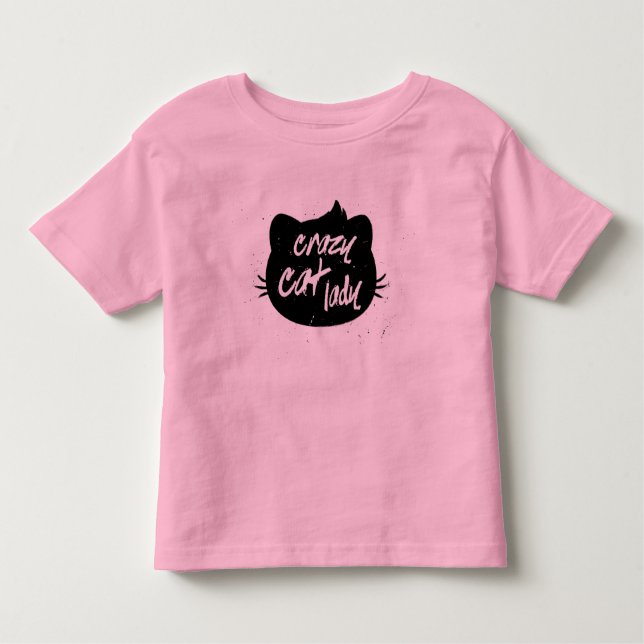 Crazy kleine Katzenfrau Kleinkind T-shirt (Vorderseite)