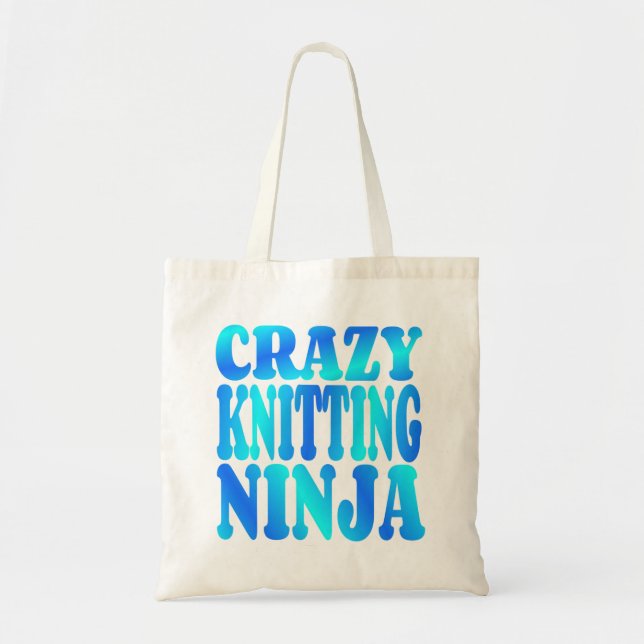 Crazy Knitting Ninja Tragetasche (Vorne)