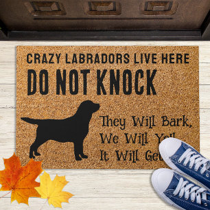 Crazy Labradors Live Here - Black Labrador Dog Fußmatte