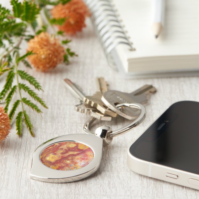 Crazy Lace Agate Pattern Schlüsselanhänger (Seite)