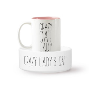 Crazy Lady's Cat Funny Cat Napf