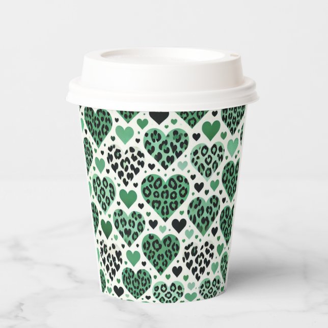 Crazy Liebe (grün) Pappbecher (Vorderseite)