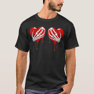 Crazy Liebe Hurt Broken Heart Pain Skeleton Bloody T-Shirt