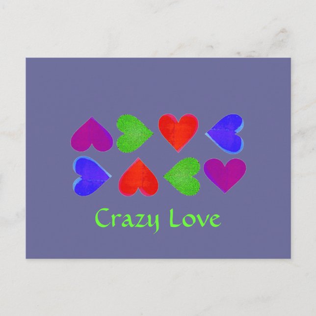 Crazy Liebe Postcards Postkarte (Vorderseite)
