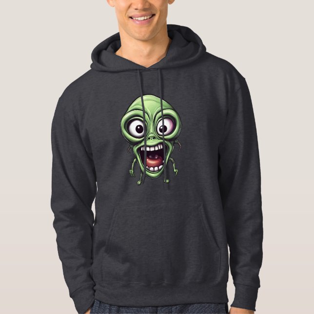 Crazy lustige Alien Hoodie (Vorderseite)