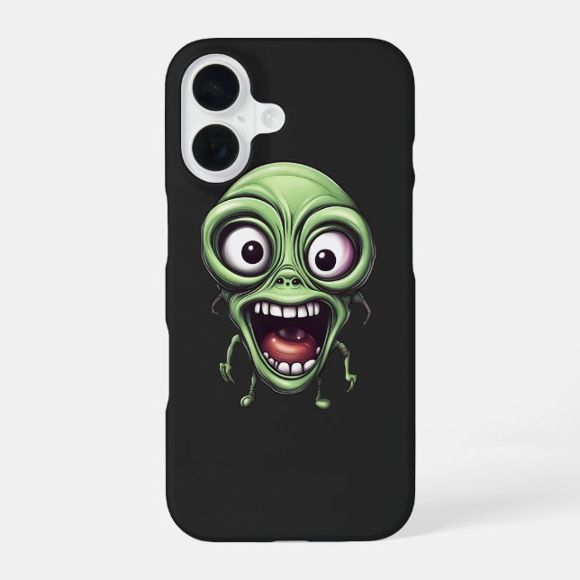 Crazy lustige Alien iPhone 16 Hülle (Rückseite)