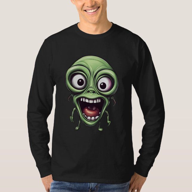 Crazy lustige Alien T-Shirt (Vorderseite)