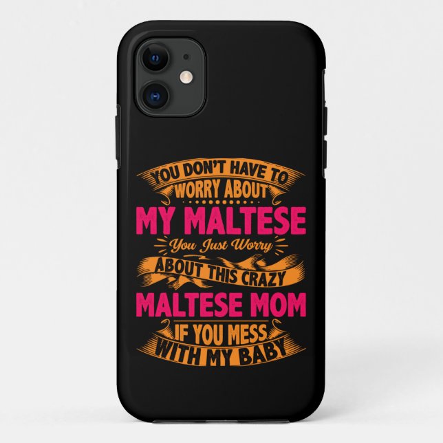Crazy Maltese Mama Case-Mate iPhone Hülle (Rückseite)