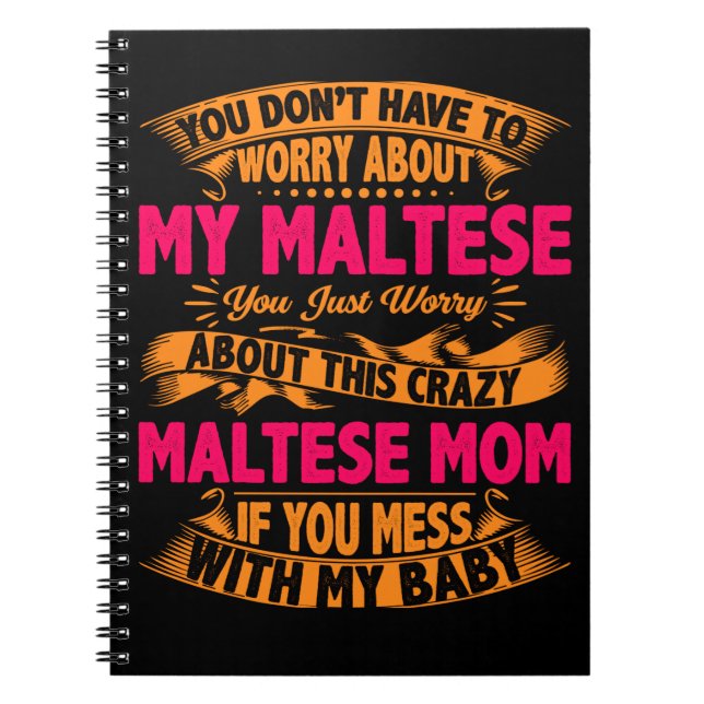 Crazy Maltese Mama Notizblock (Vorderseite)